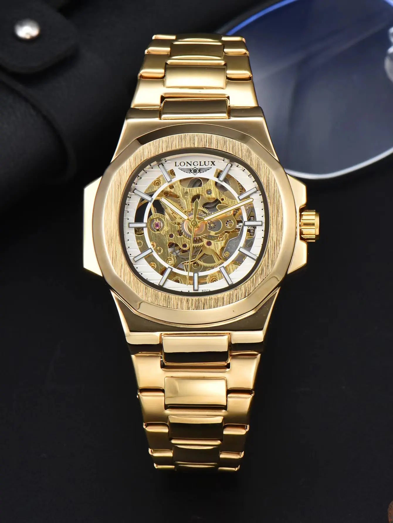LONGLUX Luxury Automatic Skeleton Watch β Stainless Steel Waterproof Mechanical Timepiece for Men