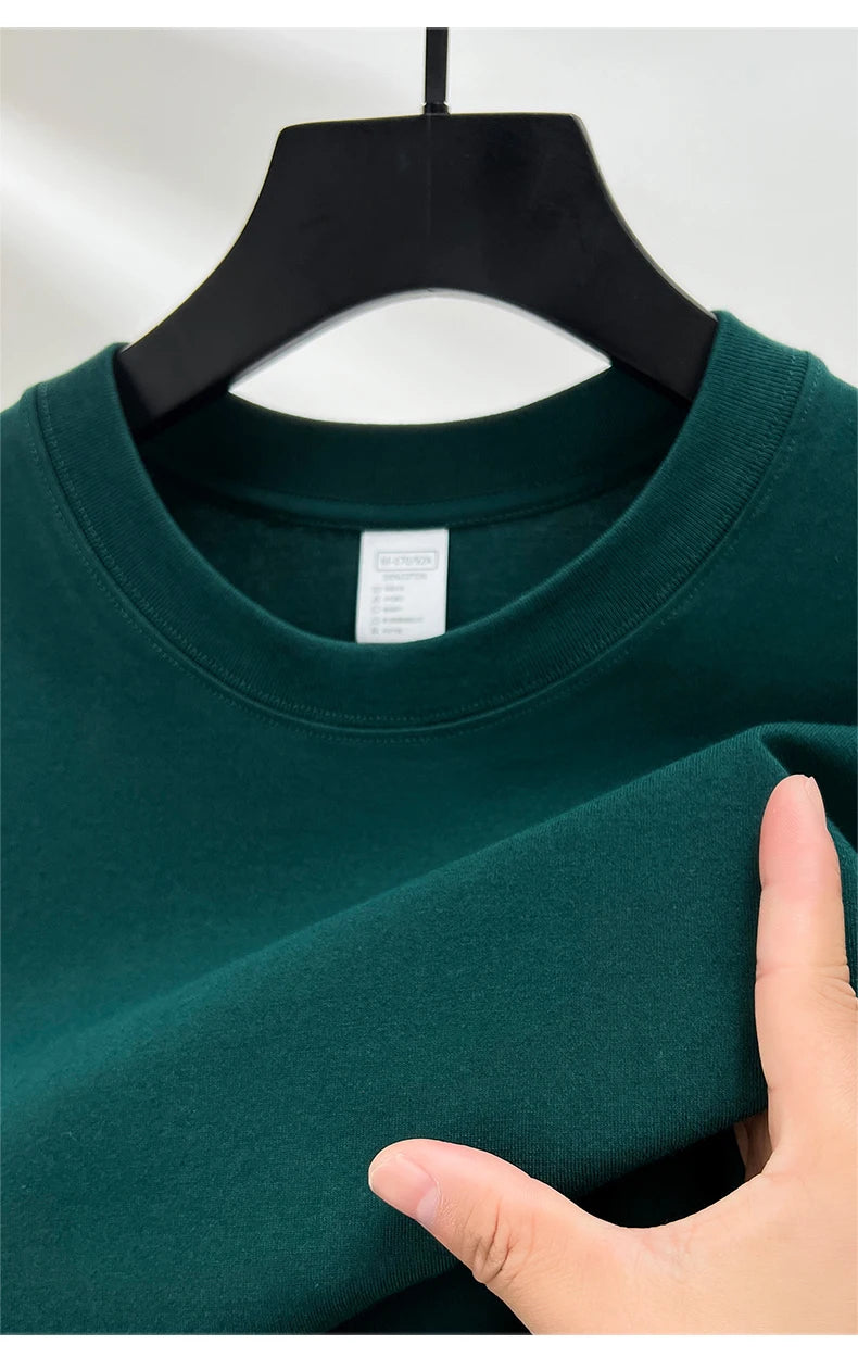 Men’s 100% Pure Cotton Summer T-Shirt – High-End Breathable Round Neck Short Sleeve Tee