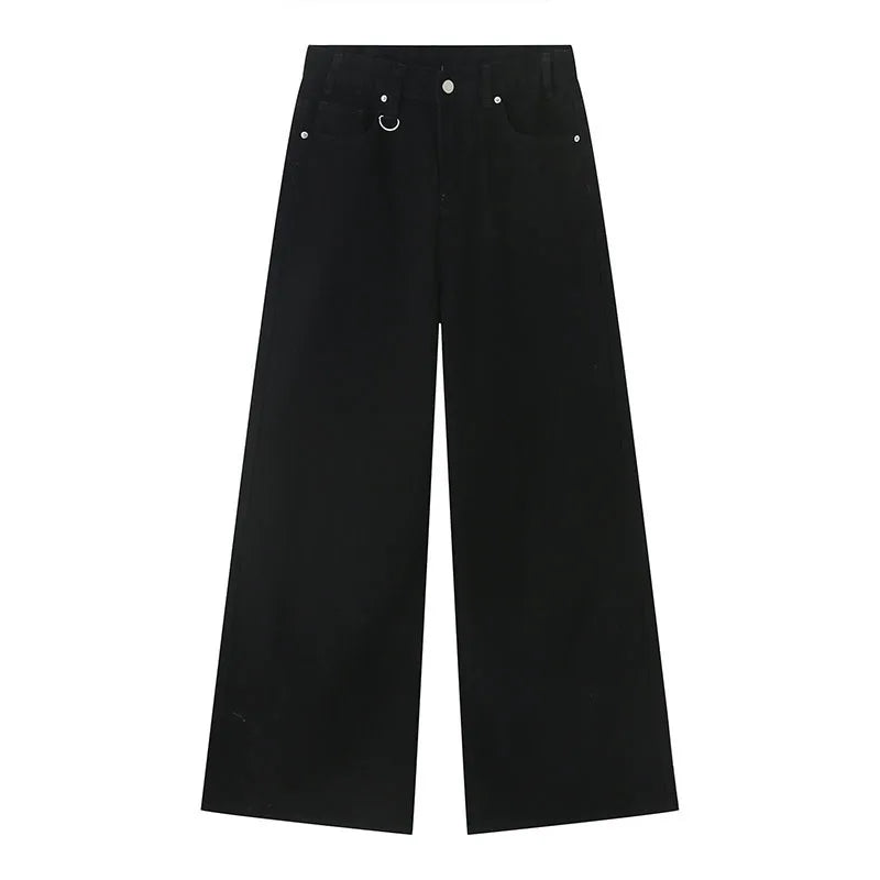 Washed Denim Pants β Loose Wide-Leg Straight Jeans for Men | 2024/2015 Retro Streetwear