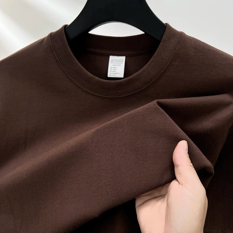 Men’s 100% Pure Cotton Summer T-Shirt – High-End Breathable Round Neck Short Sleeve Tee