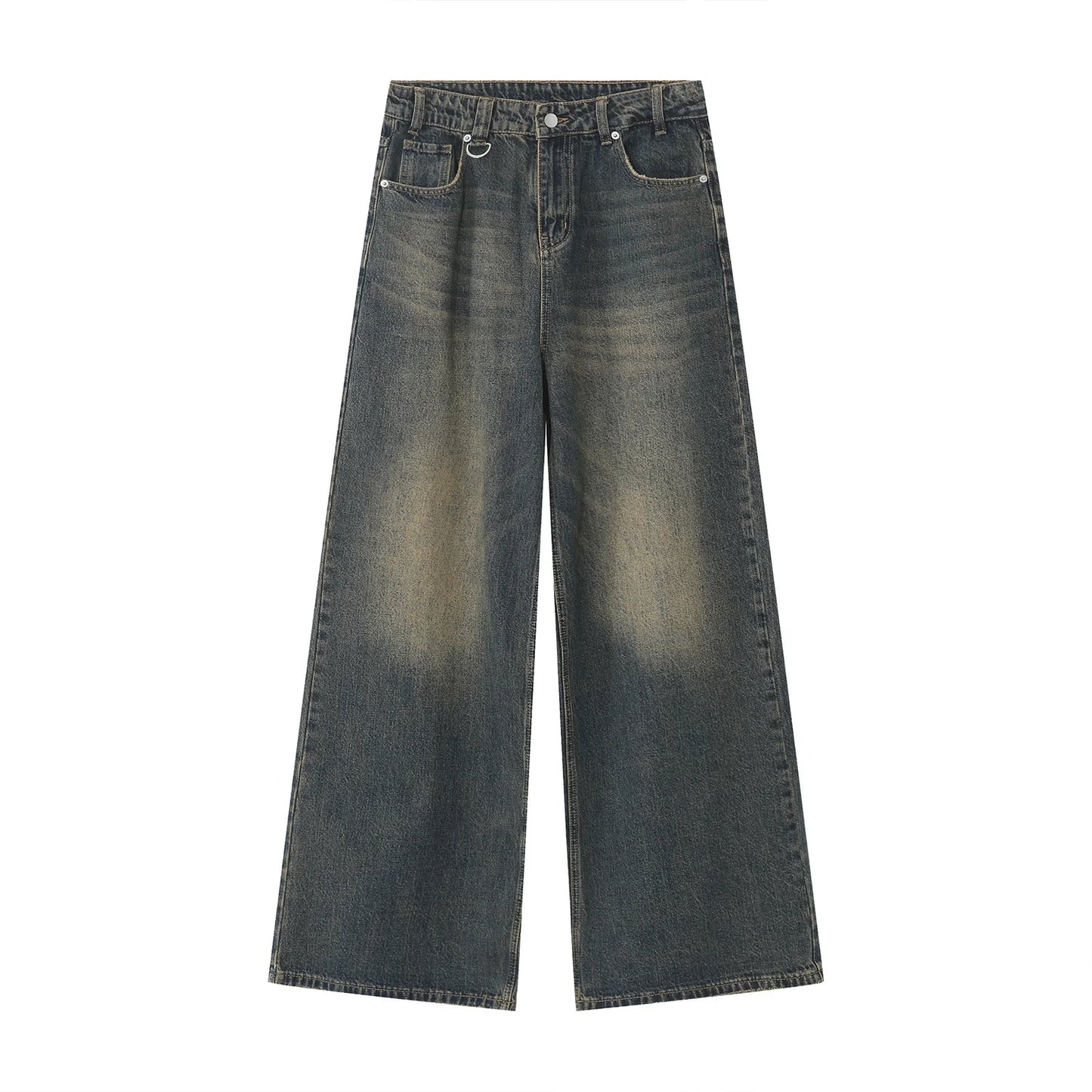 Washed Denim Pants β Loose Wide-Leg Straight Jeans for Men | 2024/2015 Retro Streetwear