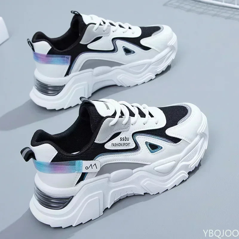 2025 Women’s Chunky Platform Sneakers – Casual Green Trainers with Flat Sole & Street Style Vibes