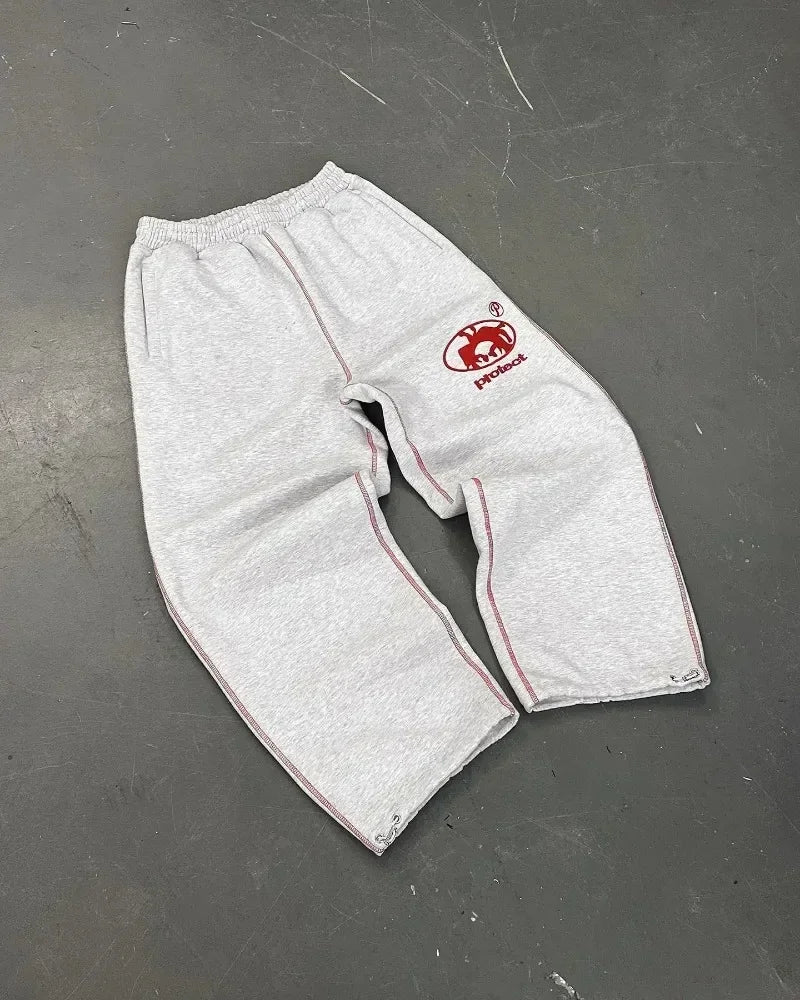 Streetwear PROTECT Embroidered Sweatpants β Unisex Y2K Harajuku Hip-Hop Loose Fit Pants
