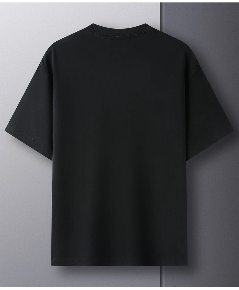 Men’s 100% Pure Cotton Summer T-Shirt – High-End Breathable Round Neck Short Sleeve Tee