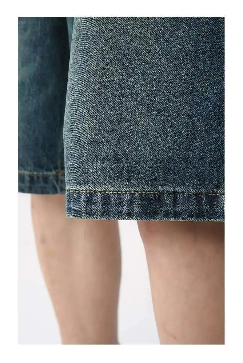 Summer Denim Shorts β Retro Washed Loose Fit Korean Streetwear for Men