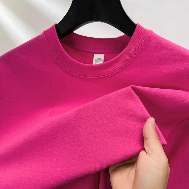 Men’s 100% Pure Cotton Summer T-Shirt – High-End Breathable Round Neck Short Sleeve Tee