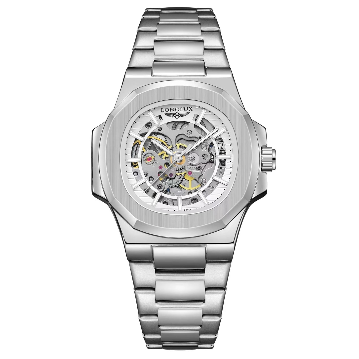 LONGLUX Luxury Automatic Skeleton Watch β Stainless Steel Waterproof Mechanical Timepiece for Men