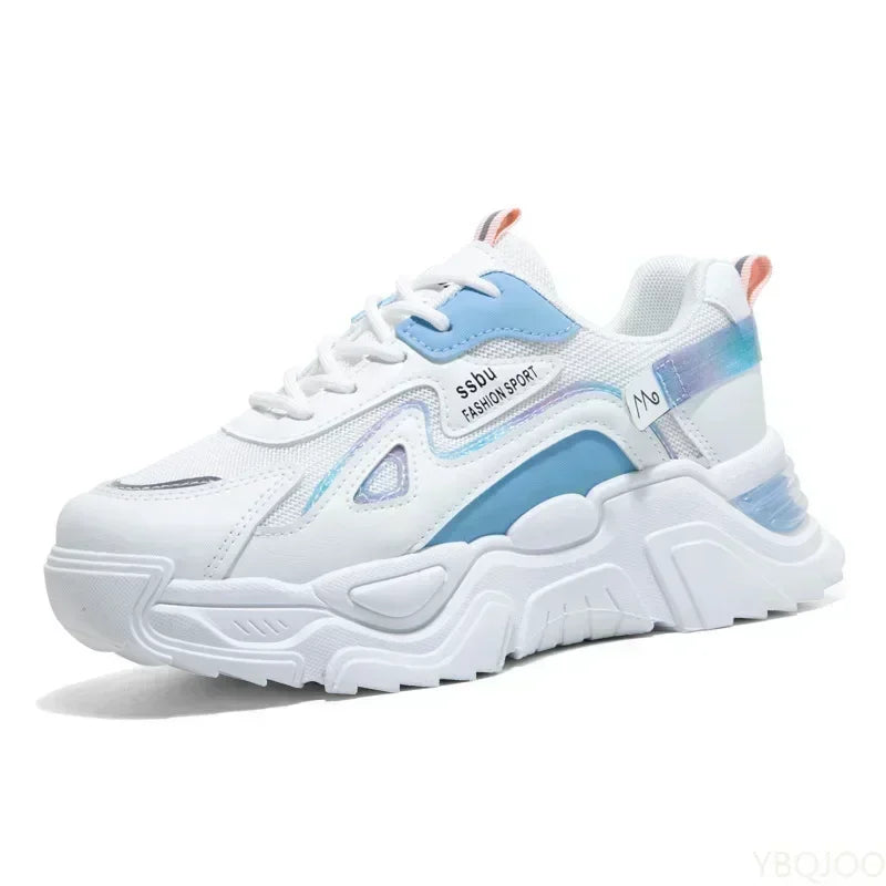 2025 Women’s Chunky Platform Sneakers – Casual Green Trainers with Flat Sole & Street Style Vibes
