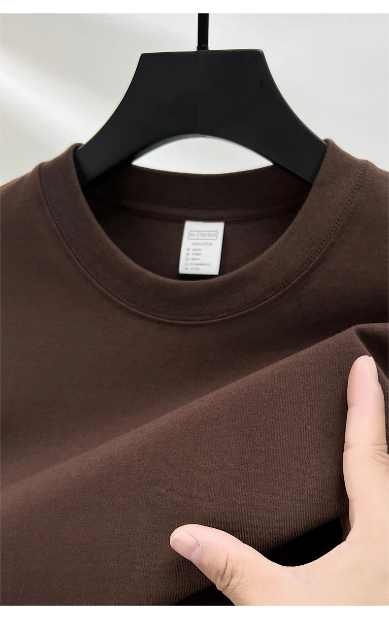 Men’s 100% Pure Cotton Summer T-Shirt – High-End Breathable Round Neck Short Sleeve Tee