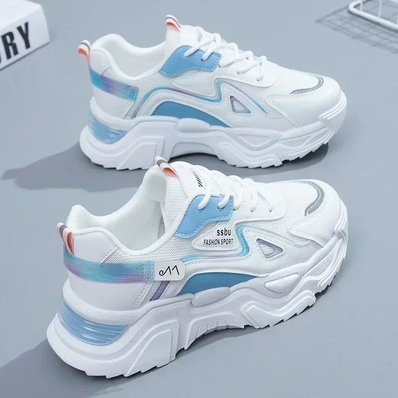 2025 Women’s Chunky Platform Sneakers – Casual Green Trainers with Flat Sole & Street Style Vibes