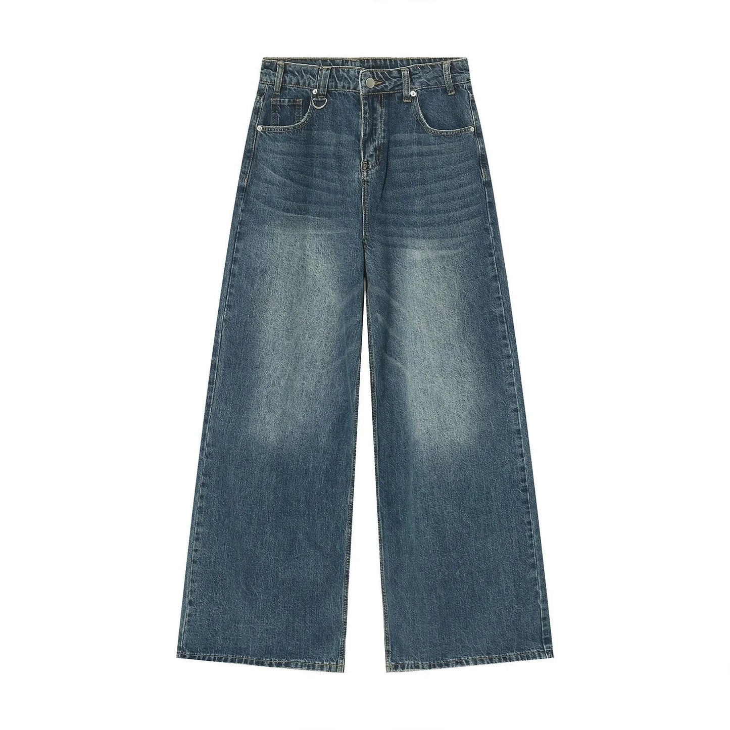 Washed Denim Pants β Loose Wide-Leg Straight Jeans for Men | 2024/2015 Retro Streetwear