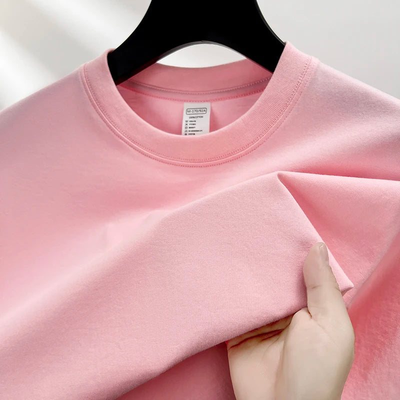 Men’s 100% Pure Cotton Summer T-Shirt – High-End Breathable Round Neck Short Sleeve Tee