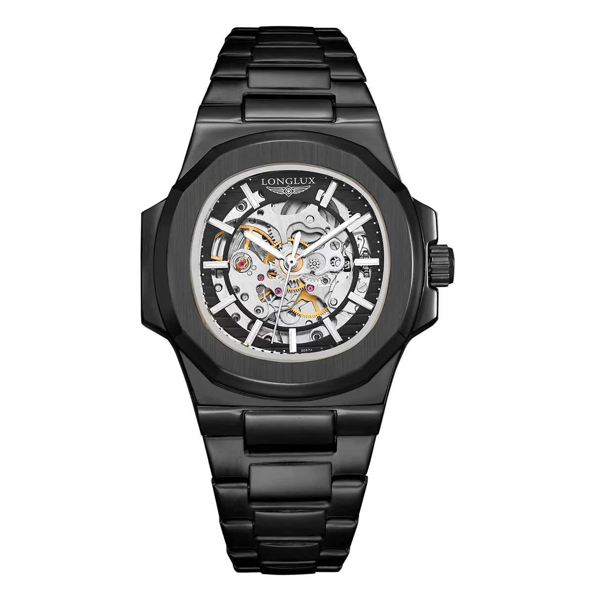 LONGLUX Luxury Automatic Skeleton Watch β Stainless Steel Waterproof Mechanical Timepiece for Men