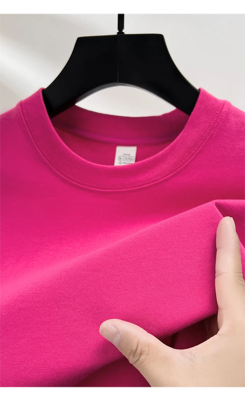 Men’s 100% Pure Cotton Summer T-Shirt – High-End Breathable Round Neck Short Sleeve Tee