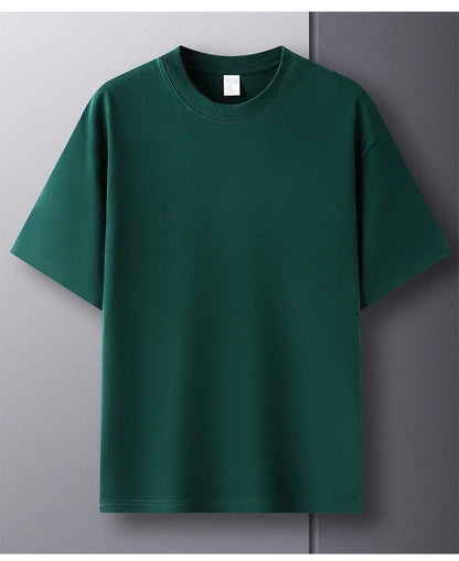 Men’s 100% Pure Cotton Summer T-Shirt – High-End Breathable Round Neck Short Sleeve Tee
