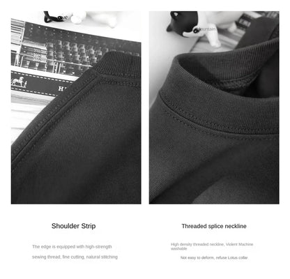 Men’s 100% Pure Cotton Summer T-Shirt – High-End Breathable Round Neck Short Sleeve Tee