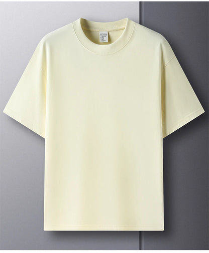 Men’s 100% Pure Cotton Summer T-Shirt – High-End Breathable Round Neck Short Sleeve Tee