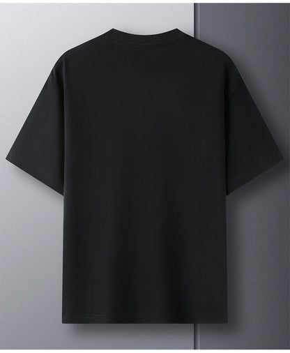 Men’s 100% Pure Cotton Summer T-Shirt – High-End Breathable Round Neck Short Sleeve Tee