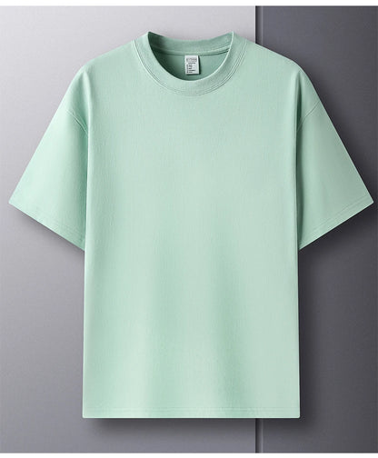 Men’s 100% Pure Cotton Summer T-Shirt – High-End Breathable Round Neck Short Sleeve Tee