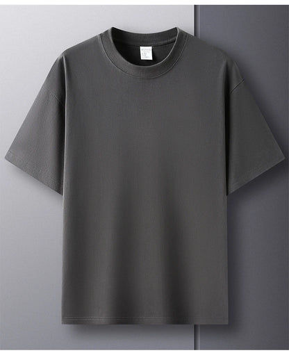 Men’s 100% Pure Cotton Summer T-Shirt – High-End Breathable Round Neck Short Sleeve Tee