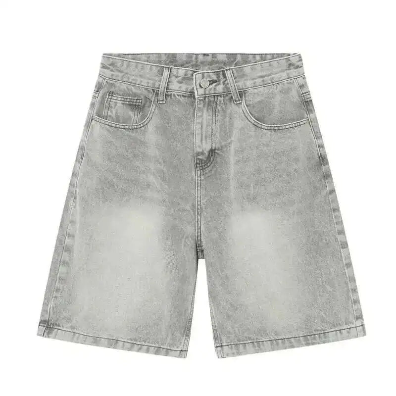 Summer Denim Shorts – Retro Washed Loose Fit Korean Streetwear for Men