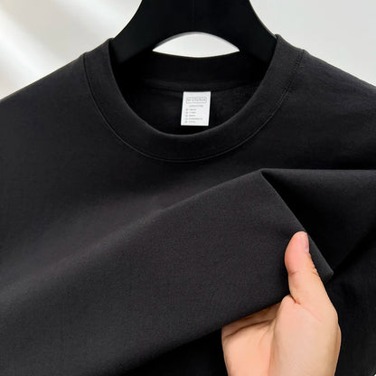 Men’s 100% Pure Cotton Summer T-Shirt – High-End Breathable Round Neck Short Sleeve Tee