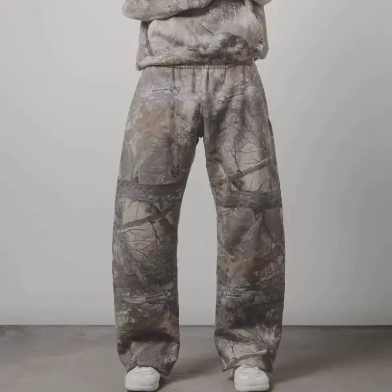 Y2K Harajuku Vintage Camouflage Baggy Sweatpants – Unisex hip hop Wide-Leg Streetwear