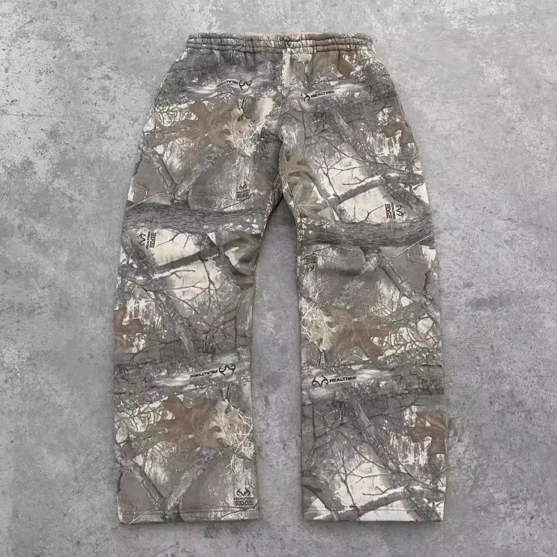 Y2K Harajuku Vintage Camouflage Baggy Sweatpants – Unisex hip hop Wide-Leg Streetwear