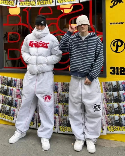 Streetwear PROTECT Embroidered Sweatpants – Unisex Y2K Harajuku Hip-Hop Loose Fit Pants