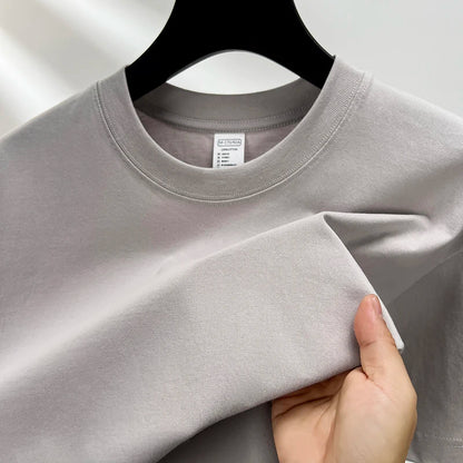 Men’s 100% Pure Cotton Summer T-Shirt – High-End Breathable Round Neck Short Sleeve Tee