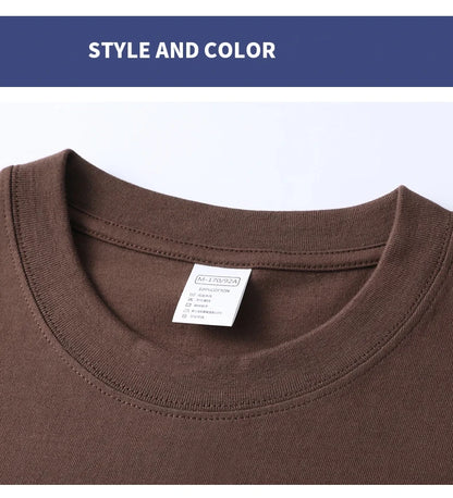 Men’s 100% Pure Cotton Summer T-Shirt – High-End Breathable Round Neck Short Sleeve Tee