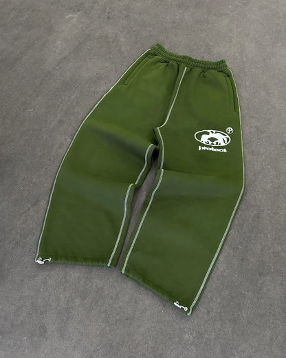 Streetwear PROTECT Embroidered Sweatpants – Unisex Y2K Harajuku Hip-Hop Loose Fit Pants
