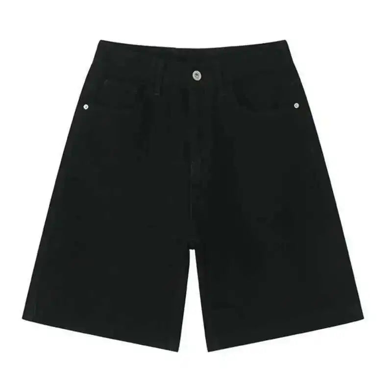 Summer Denim Shorts – Retro Washed Loose Fit Korean Streetwear for Men